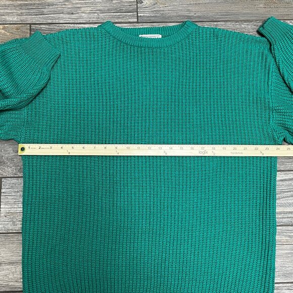 VTG Y2K Venezia Vitale Sweater Size Large Green Knit Chunky Thick Knit Long - Picture 10 of 12